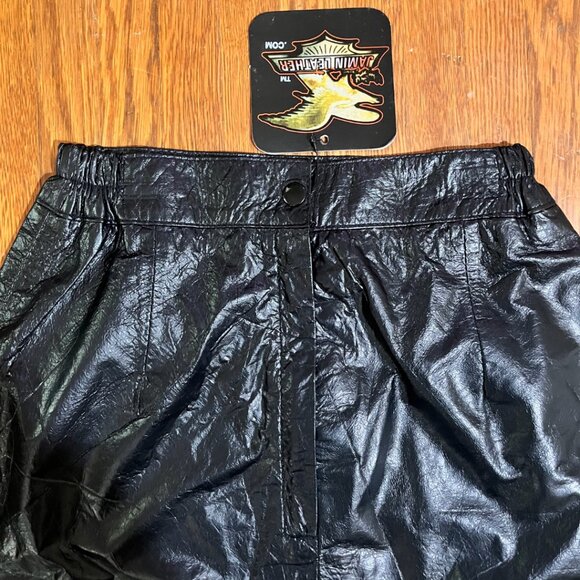 Jamin Leather Mid-length Lambskin Leather Skirt. - Picture 3 of 6